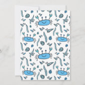 カニの海の動物パターンかわいい男の子誕生日 サンキューカード (裏面)