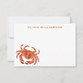 カニの海パーソナライズされた辺 ノートカード (正面)