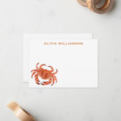 カニの海パーソナライズされた辺 ノートカード (正面/裏面インサイチュ)