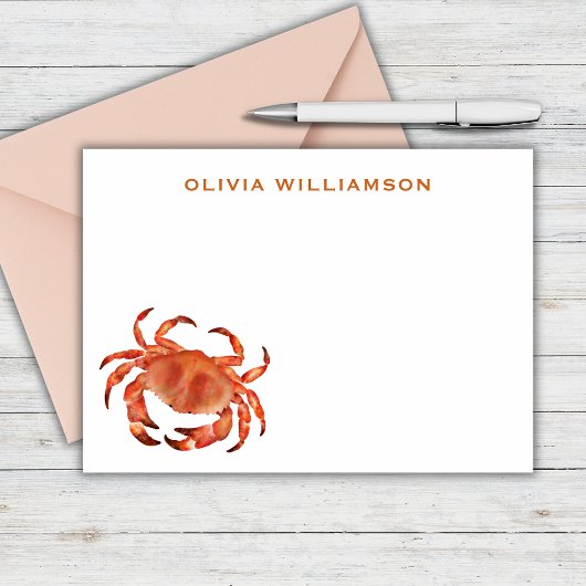 カニの海パーソナライズされた辺 ノートカード