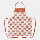 カニの海岸パターン名前入りのエプロン エプロン (正面)