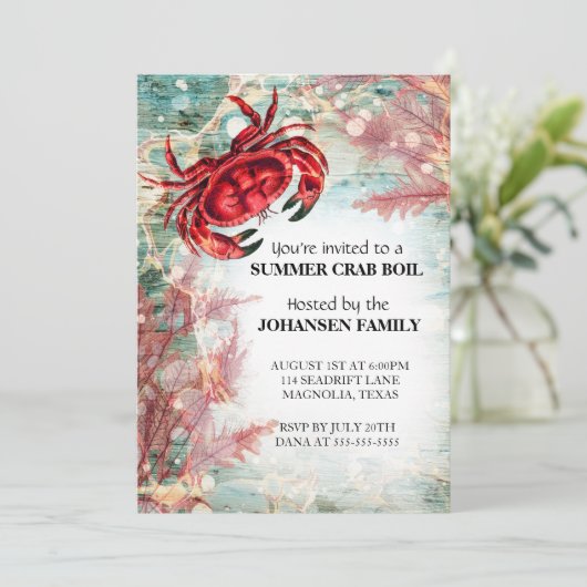 カニの漁師パーティー 夏の海の幸パーティー 招待状 (スタンド正面)