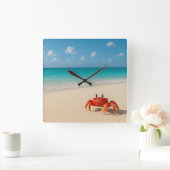 カニの焦点 – 正方形の壁時計 スクエア壁時計 (ホーム)