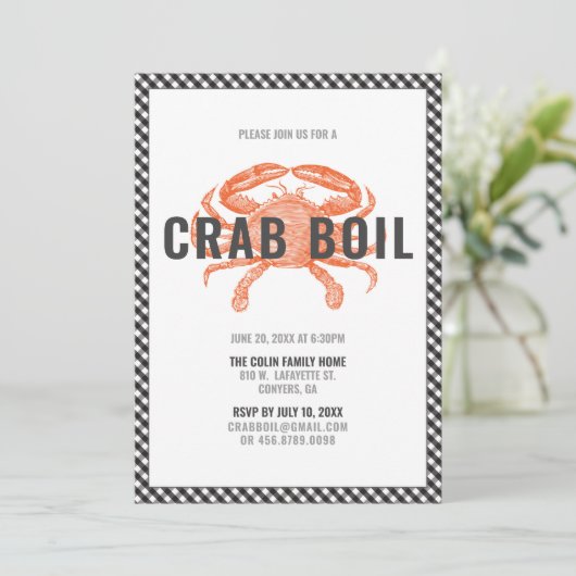 カニの煮込みパーティーの招待状 招待状 (スタンド正面)