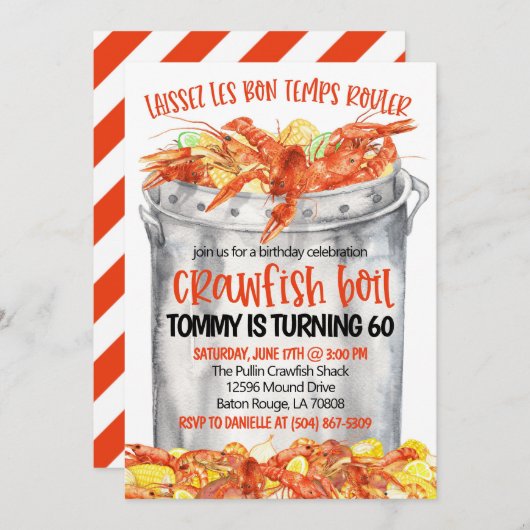 カニの煮込みパーティーの招待状 招待状 (正面/裏面)