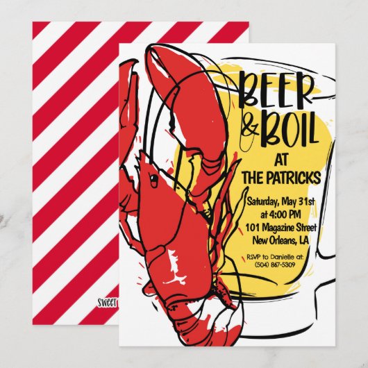 カニの煮込みパーティーの招待状 招待状 (正面/裏面)