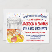 カニの煮込みパーティーの誕生日招待状 招待状 (正面)