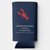 カニの煮込みパーティーエンゲージメントパーティーのお祝い スリム缶クーラー (裏面)