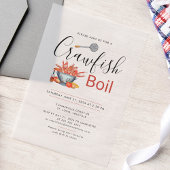 カニの煮込みパーティー家族向けバーベキュー シーフードパーティー ベラム紙招待状