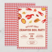 カニの煮込みパーティー ピクニック お祝いのご招待 招待状 (正面/裏面)