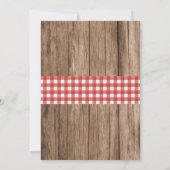 カニの煮込みパーティー ファミリーパーティー ラスティック ピクニック 招待状 (裏面)