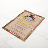 カニの煮込み 年間家族パーティー 田舎風ピクニック 箔招待状 (回転した状態)