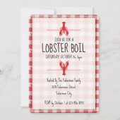 カニの煮込み 赤と白の秋のビーチパーティー 招待状 (正面)