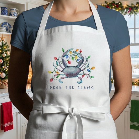 カニの爪を飾ろう「Coastal Crab “Deck the Claws” Holiday」 スタンダードエプロン