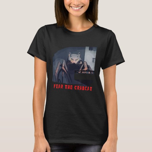 カニの猫暗号動物学を恐れる Tシャツ (正面)