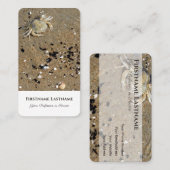 カニの生活コーチングの専門家と牧歌的な砂のビーチ 名刺 (正面/裏面)