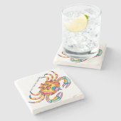 カニの石造りのコースター ストーンコースター (横)