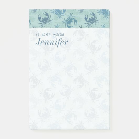 カニの絞り染めパターンは|あなたの名前を加えます ポストイット (正面)