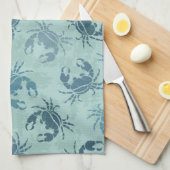 カニの絞り染めパターン キッチンタオル (四つ折り)