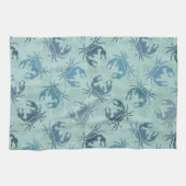 カニの絞り染めパターン キッチンタオル (横)