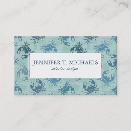 カニの絞り染めパターン 名刺 (正面)