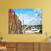 カニの罠スタックして準備 キャンバスプリント (インサイチュ (リビング))