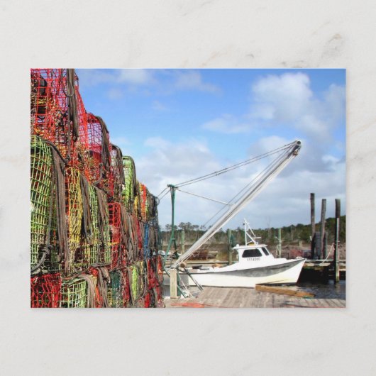 カニの罠スタックして準備 ポストカード (正面)