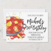 カニの誕生日パーティーへの招待 招待状 (正面)