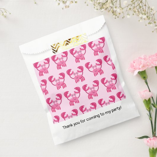 カニの誕生日パーティーピンクシークリーチャー フェイバーバッグ (封をした状態)