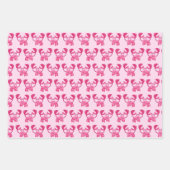 カニの誕生日パーティーピンクシークリーチャー ラッピングペーパーシート (正面)