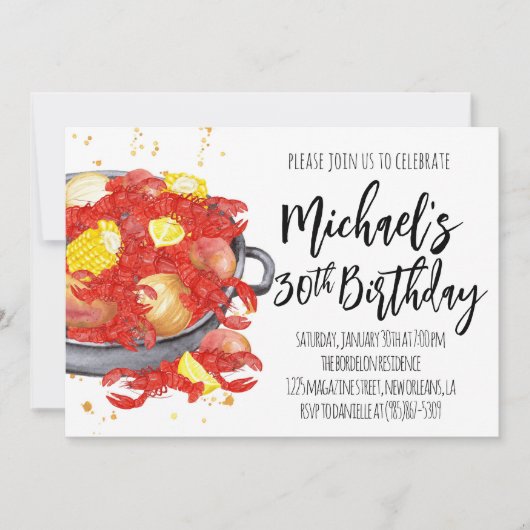 カニの誕生日招待状 招待状 (正面)