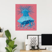カニの隠者 海洋 水中の動物 絵画 ポスター (ホームオフィス)