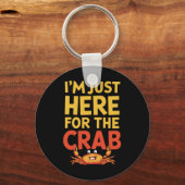 カニの食べ物好きにここおもしろいに来た キーホルダー (正面)