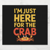 カニの食べ物好きにここおもしろいに来た ビールラベル (シングルラベル)