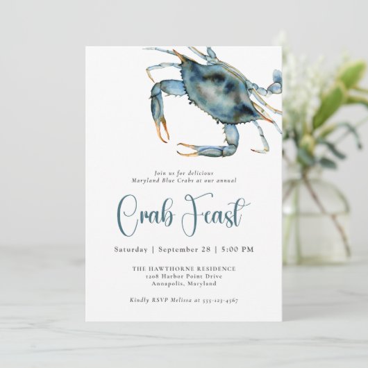 カニの饗宴の水の色ブルーカニ 招待状 (スタンド正面)