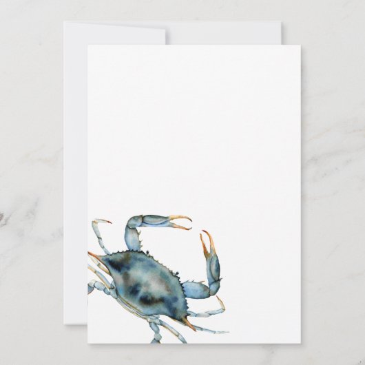 カニの饗宴の水の色ブルーカニ 招待状 (裏面)