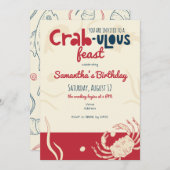 カニの饗宴シーフードボイルファミリー懇親会ブロックパーティー 招待状 (正面/裏面)