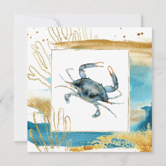 カニの饗宴パーティー、ピクニックまたはディナー 招待状 (裏面)