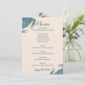 カニの饗宴| 水色ブルーカニ、退職パーティー メニュー (スタンド正面)