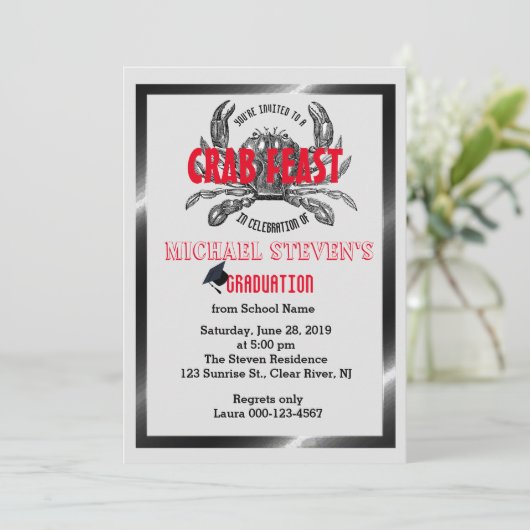 カニの饗宴Boil卒業任意のお祝いパーティー 招待状 (スタンド正面)