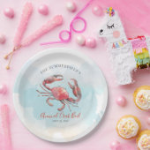 カニの魚介類の家族の夏のパーティー水色 ペーパープレート (パーティー)