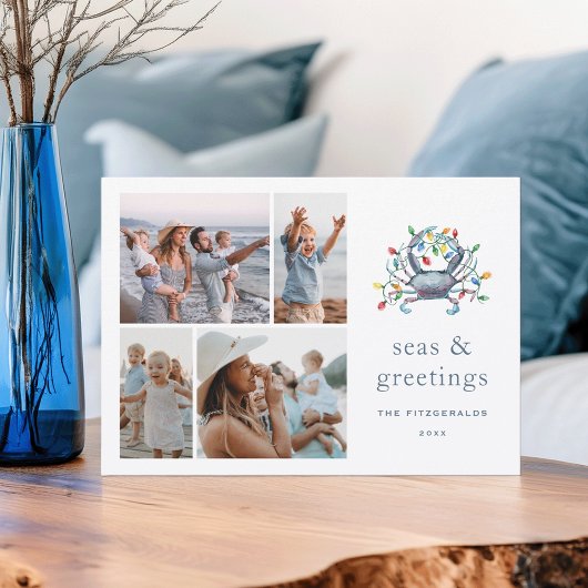 カニの「Seas & Greetings」フォトカード シーズンカード