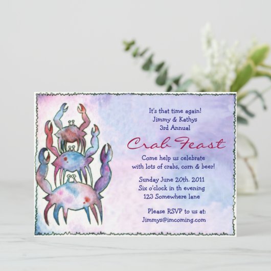 カニのFESTの饗宴の夕食のパーティの招待状 招待状 (スタンド正面)