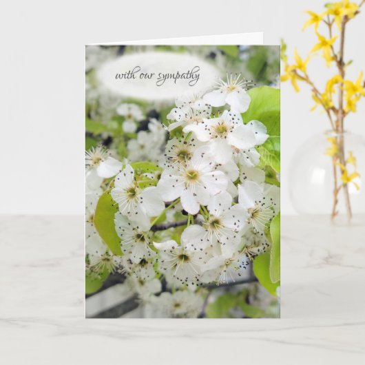 カニりんごツリーフラップス悔やみや弔慰 カード (黄色い花)