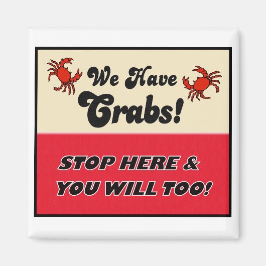 カニを持っている マグネット (正面)