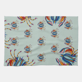 カニを食べているカニ キッチンタオル