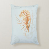 カニエビまたはエビ、ビンテージ海洋生物学の海洋動物 アクセントクッション (正面(垂直))