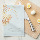 カニエビまたはエビ、ビンテージ海洋生物学の海洋動物 キッチンタオル (四つ折り)