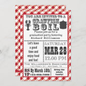 カニエビパーティー卒業祝い招待状 招待状 (正面/裏面)