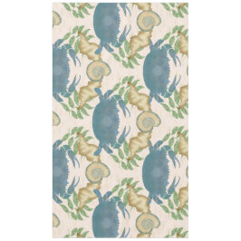 カニエレガントの饗宴 – 水カラーブルーカニ、シーシェル テーブルクロス